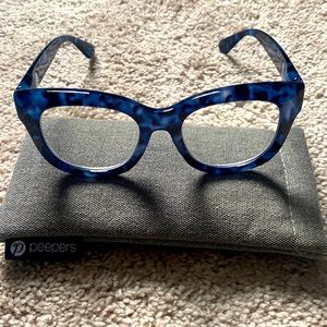 Peepers Reading Glasses in a beautiful Blue Marled Color . 2.00 Strength